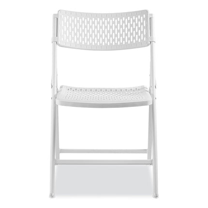 AirFlex Series Premium Poly Folding Chair, Supports Up to 1,000 lb, 17.25" Seat Height, White Seat/Back/Base, 4/Carton