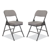 3200 Series Fabric Dual-Hinge Folding Chair, Supports Up to 300 lb, Charcoal Seat, Charocoal Back, Black Base, 2/Carton