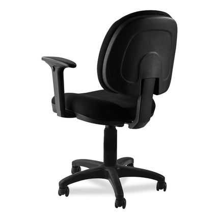 Comfort Task Chair with Arms, Supports Up to 300 lb, 19" to 23" Seat Height, Black Seat, Black Back, Black Base