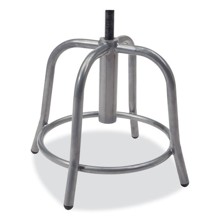 6800 Series Height Adjustable Metal Seat Swivel Stool, Supports Up to 300 lb, 18" to 24" Seat Height, Black Seat, Gray Base