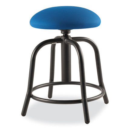 6800 Series Height Adjustable Fabric Padded Seat Stool, Support 300 lb, 18" to 25" Seat Height, Cobalt Blue Seat/Black Base