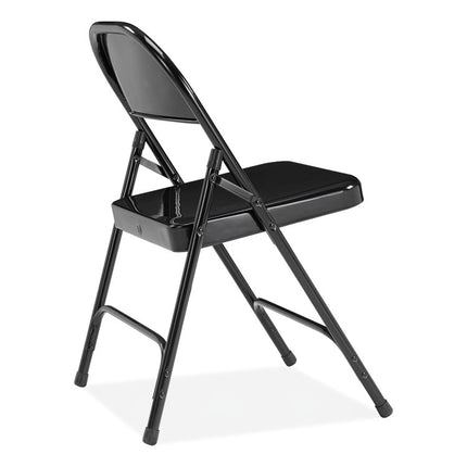 50 Series All-Steel Folding Chair, Supports Up to 500 lb, 16.75" Seat Height, Black Seat, Black Back, Black Base, 4/Carton