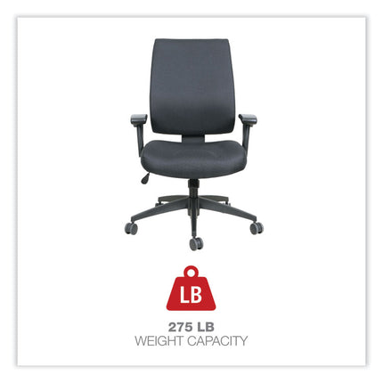 Alera Wrigley Series High Performance Mid-Back Synchro-Tilt Task Chair, Supports 275 Lb, 17.91" To 21.88" Seat Height, Black