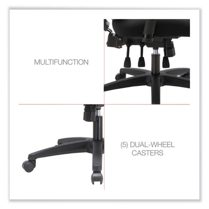 Alera Envy Series Mesh High-Back Multifunction Chair, Supports Up To 250 Lb, 16.88" To 21.5" Seat Height, Black