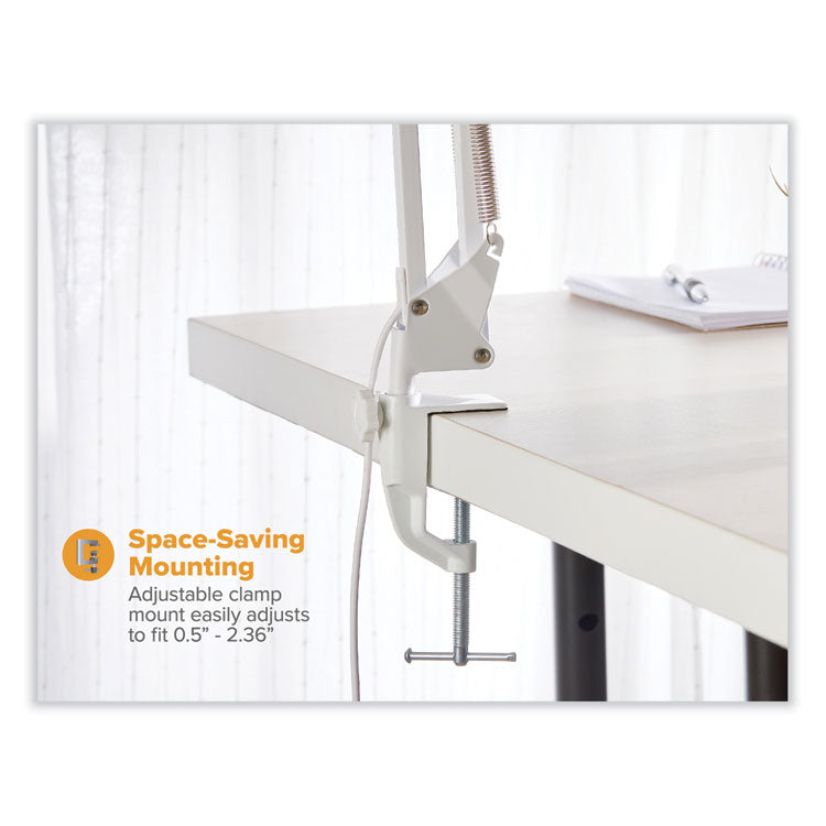 PureOptics LED Magnifying Dimmable Desk Lamp with Clamp Mount, 17"  High, White