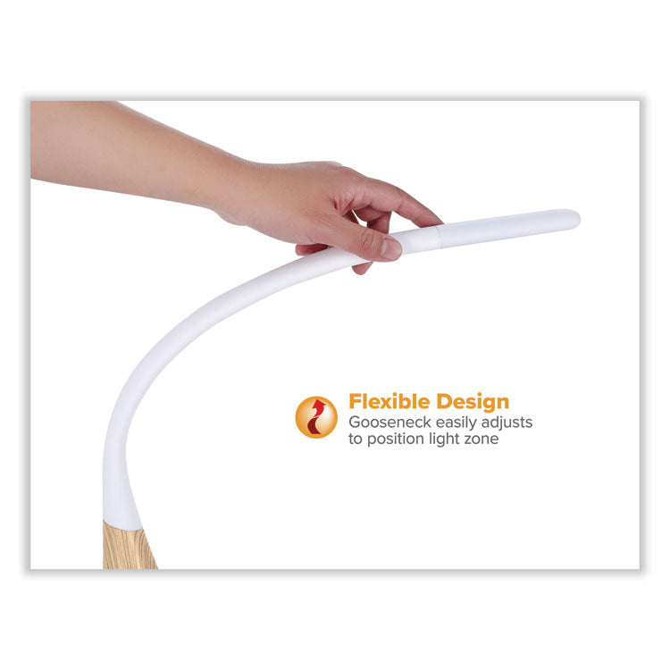 Office Flexible Wood Grain Desk Lamp, 20.47" High, Wood Grain