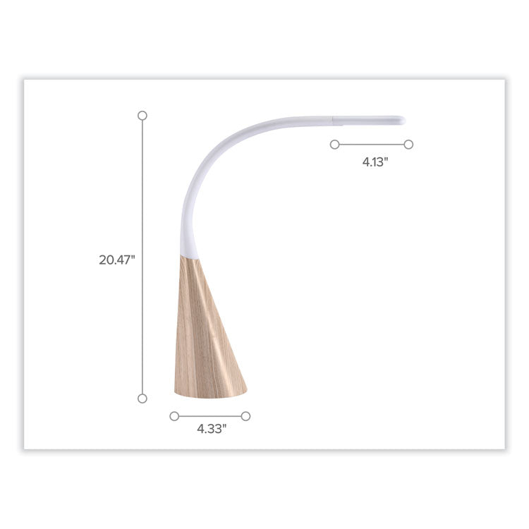 Office Flexible Wood Grain Desk Lamp, 20.47" High, Wood Grain