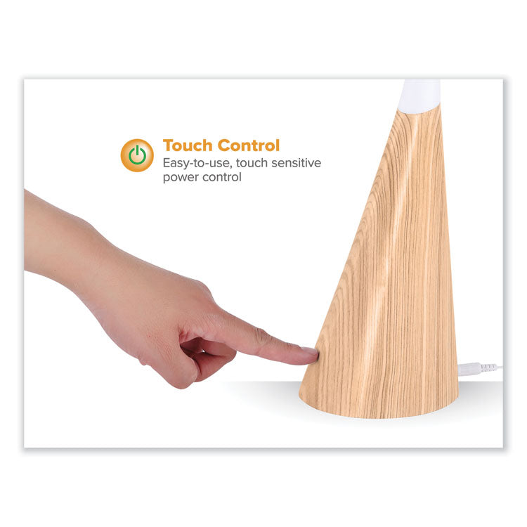 Office Flexible Wood Grain Desk Lamp, 20.47" High, Wood Grain