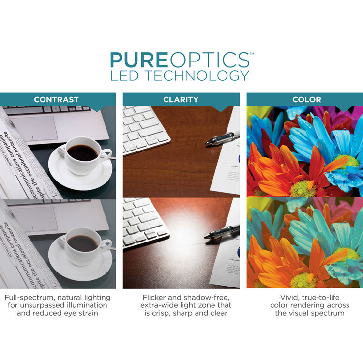 Battery LED Dimmable Desk Lamp with Adjustable Color Temperature, 12.6" High, White