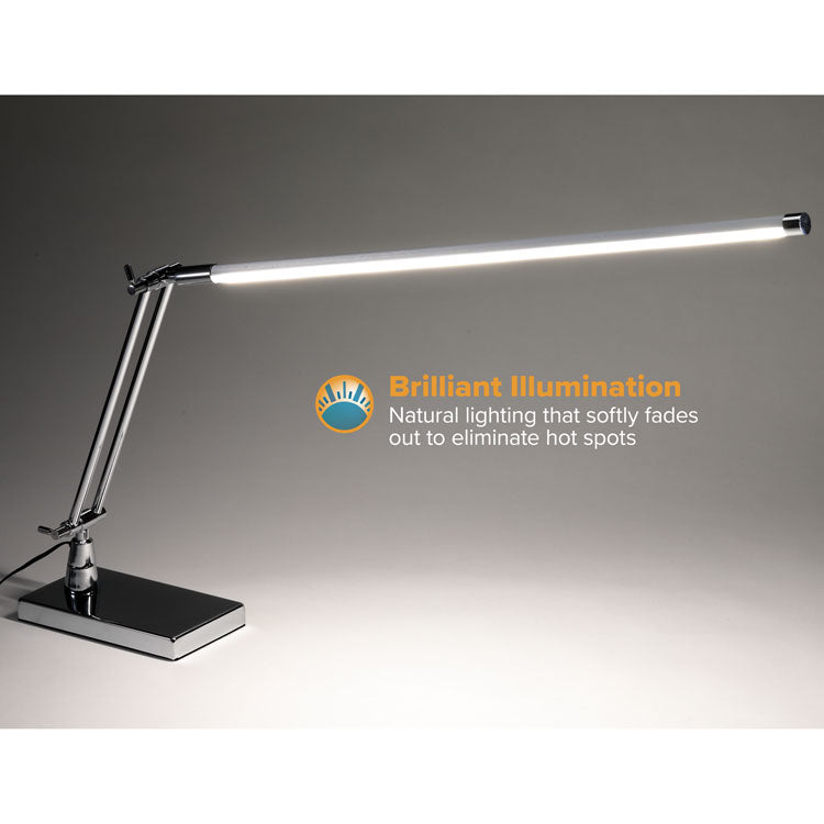 Modern LED Clamp Desk Lamp, 15.7" High, Silver