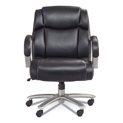 Lineage Big and Tall Mid Back Task Chair 24.5" Back, Supports 350 lb, 19.5" to 23.25" Seat Height, Black Seat, Chrome Base