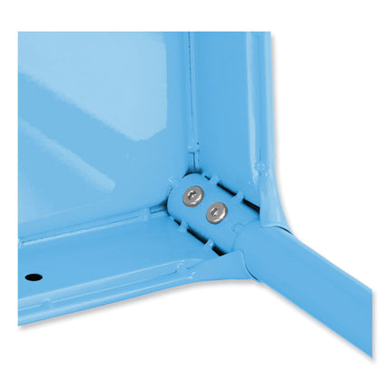 Steel Bar Stool, Backless, Supports Up to 275 lb, 29" Seat Height, Baby Blue Seat, Baby Blue Base