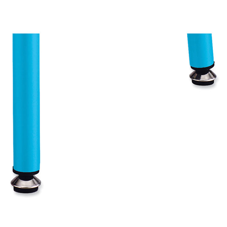 Steel GuestBistro Stool, Backless, Supports Up to 250 lb, 18" Seat Height, Baby Blue Seat, Baby Blue Base