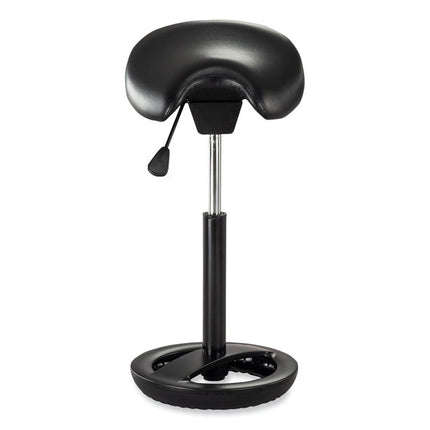 Twixt Extended-Height Saddle Seat Stool, Backless, Supports Up to 300 lb, 22.9" to 32.7" Seat Height, Black Seat