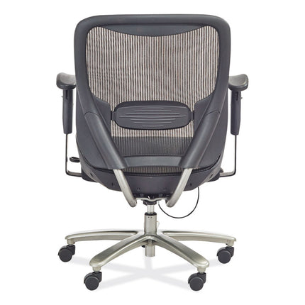 Lineage Big and Tall All-Mesh Task Chair, Supports Up to 400 lb, 19.5" to 23.25" Seat Height, Black Seat, Chrome Base