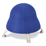 Runtz Ball Chair, Backless, Supports Up to 250 lb, Blue Fabric Seat, Silver Base