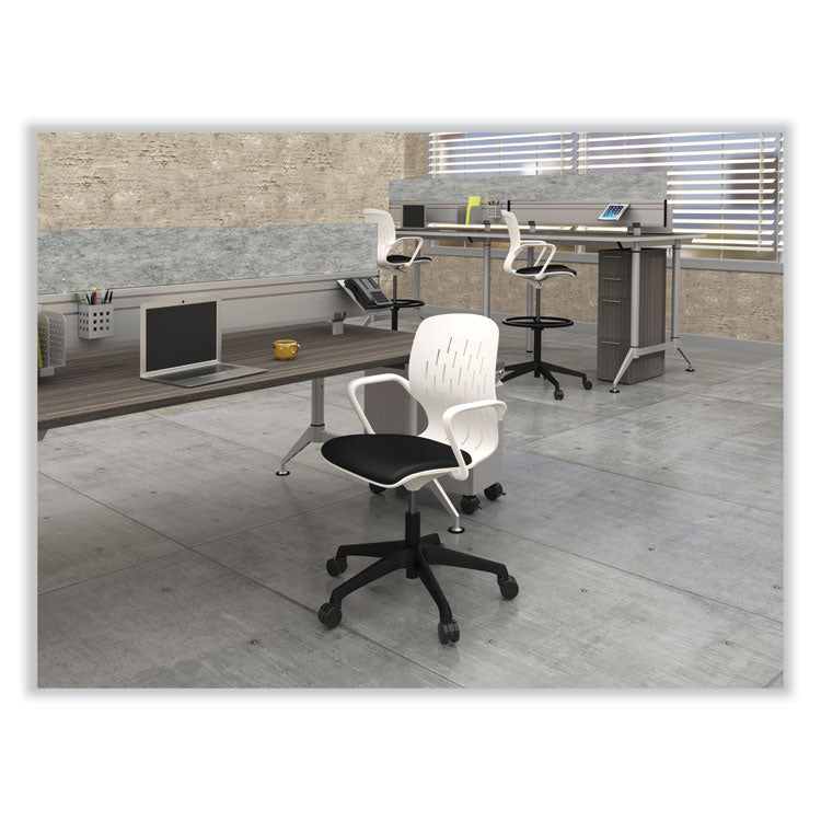 Shell Extended-Height Chair, Supports Up to 275 lb, 22" to 32" Seat Height, Black/White Seat, White Back, Black Base