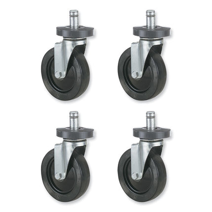 Caster Kit for Safco Task Master Industrial Shelving Units, Black, 4/Set (2 Locking)