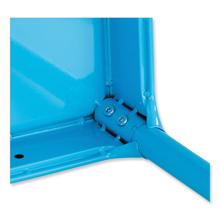 Steel Guest Stool, Backless, Supports Up to 275 lb, 15" to 15.5" Seat Height, Baby Blue Seat, Baby Blue Base