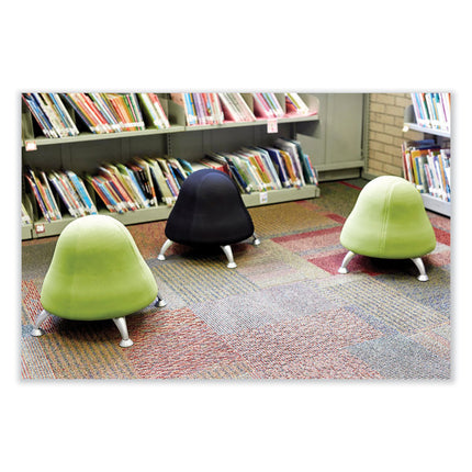 Runtz Ball Chair, Backless, Supports Up to 250 lb, Green Vinyl Seat, Silver Base
