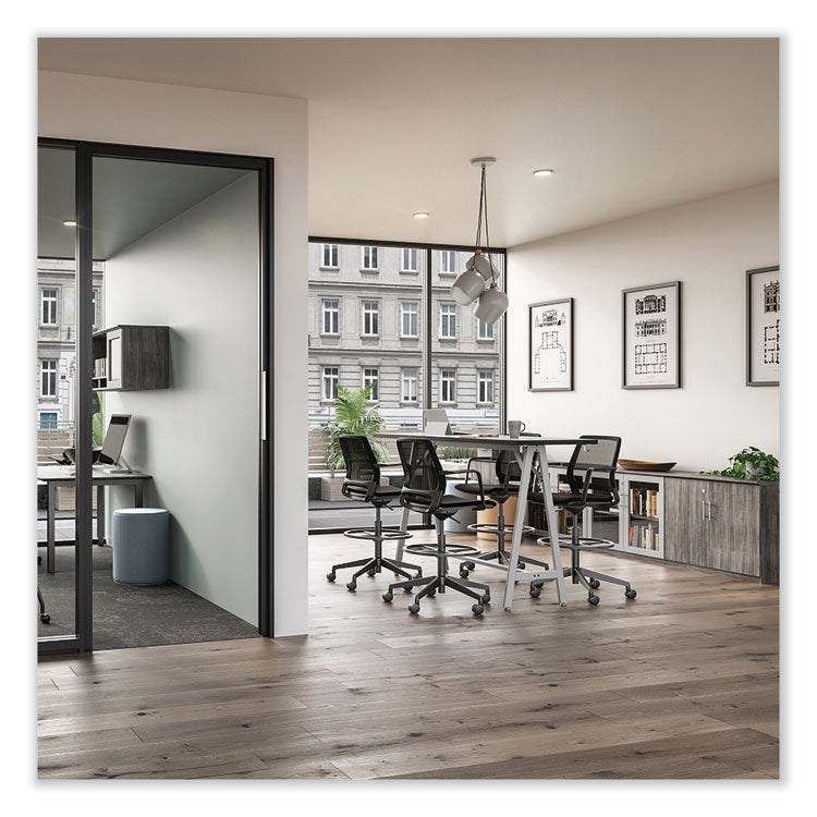 Medina Extended-Height Chair, Supports Up to 275 lb, 23" to 33" Seat Height, Black Seat, Black Back, Black Base