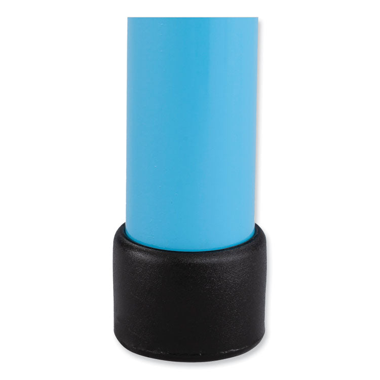 Steel Guest Stool, Backless, Supports Up to 275 lb, 15" to 15.5" Seat Height, Baby Blue Seat, Baby Blue Base