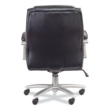 Lineage Big and Tall Mid Back Task Chair 28" Back, Supports Up to 400 lb, 21.5" - 25.25" Seat Height, Black Seat, Chrome Base