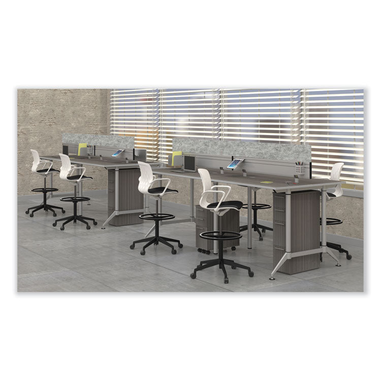 Shell Extended-Height Chair, Supports Up to 275 lb, 22" to 32" Seat Height, Black/White Seat, White Back, Black Base