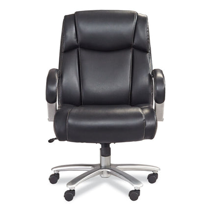 Lineage Big and Tall Mid Back Task Chair 28" Back, Supports Up to 400 lb, 21.5" - 25.25" Seat Height, Black Seat, Chrome Base