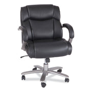 Lineage Big and Tall Mid Back Task Chair 24.5" Back, Supports 350 lb, 19.5" to 23.25" Seat Height, Black Seat, Chrome Base