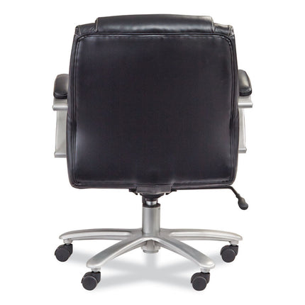 Lineage Big and Tall Mid Back Task Chair 24.5" Back, Supports 350 lb, 19.5" to 23.25" Seat Height, Black Seat, Chrome Base