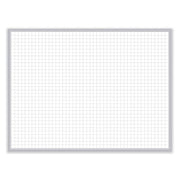 1 x 1 Grid Magnetic Whiteboard, 48.5" x 36.5", White/Gray Surface, Satin Aluminum Frame
