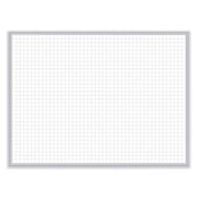 1 x 1 Grid Magnetic Whiteboard, 36" x 24", White/Gray Surface, Satin Aluminum Frame