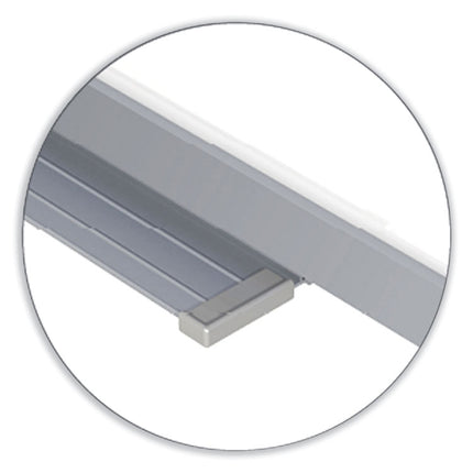 1 x 1 Grid Magnetic Whiteboard, 96.5" x 48.5", White/Gray Surface, Satin Aluminum Frame