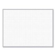 1 x 1 Grid Magnetic Whiteboard, 96.5" x 48.5", White/Gray Surface, Satin Aluminum Frame