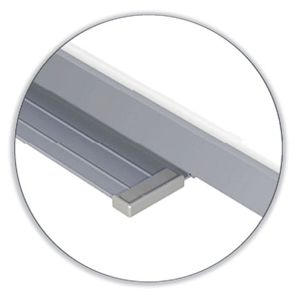 1 x 1 Grid Magnetic Whiteboard, 48.5" x 36.5", White/Gray Surface, Satin Aluminum Frame