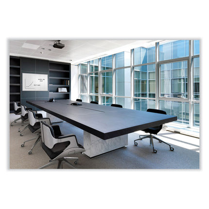 1 x 1 Grid Magnetic Whiteboard, 96.5" x 48.5", White/Gray Surface, Satin Aluminum Frame