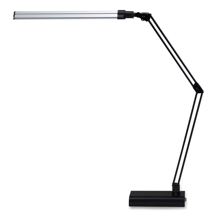LED Ultra Slim Lamp with Swing Arm, 21.5" High, Black/Silver
