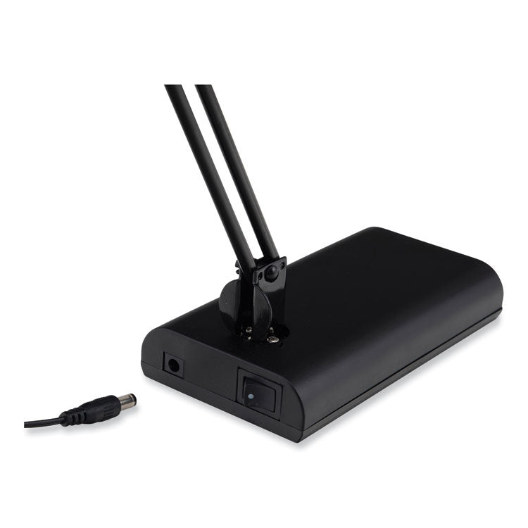 LED Ultra Slim Lamp with Swing Arm, 21.5" High, Black/Silver