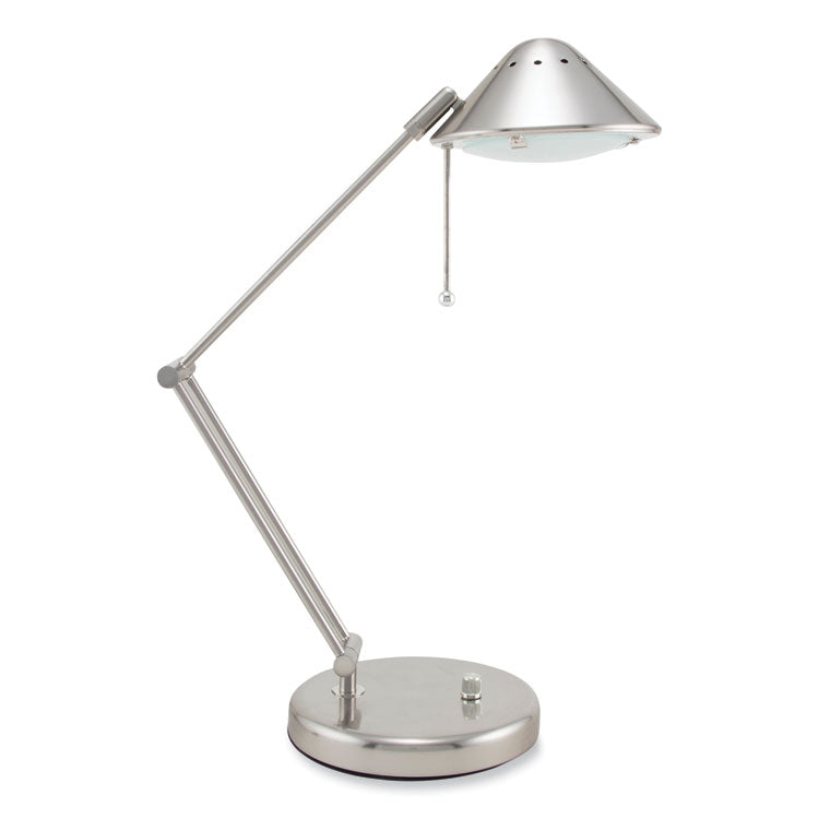 Halogen Lamp with 3-Point Adjustable Arm, 15" High, Brushed Nickel