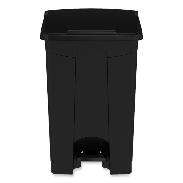 Plastic Step-On Receptacle, 12 gal, Plastic, Black