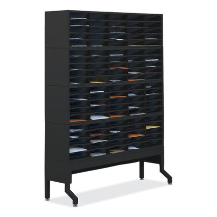 E-Z Sort Satellite Mail Station Base, 57.5 x 18.25 x 14 to 19, Black