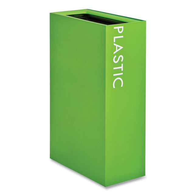 Mixx Recycling Center Rectangular Receptacle, 29 gal, Steel, Green