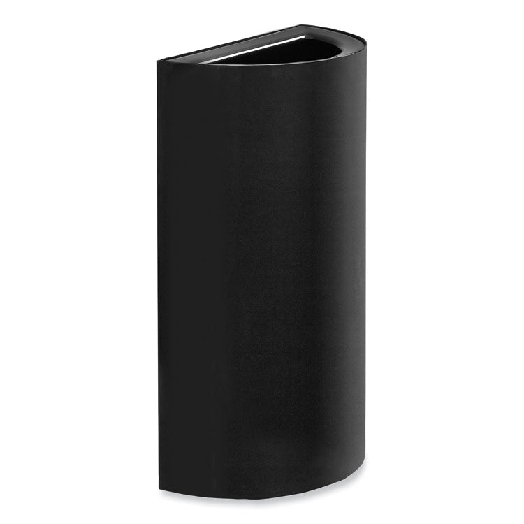 Mixx Recycling Center Half-Round Receptacle, 23 gal, Steel, Black