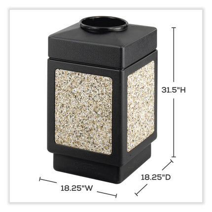 Canmeleon Aggregate Panel Receptacles, Top-Open, 38 gal, Polyethylene, Black
