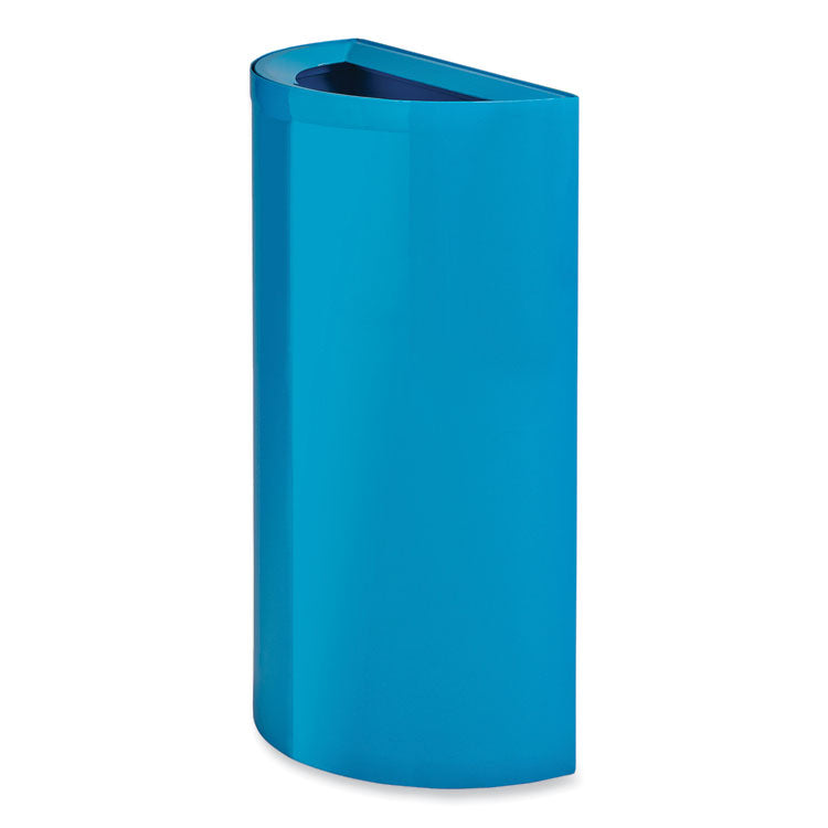 Mixx Recycling Center Half-Round Receptacle, 23 gal, Steel, Blue