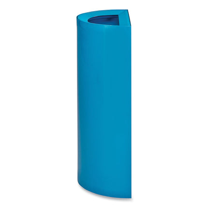 Mixx Recycling Center Half-Round Receptacle, 23 gal, Steel, Blue