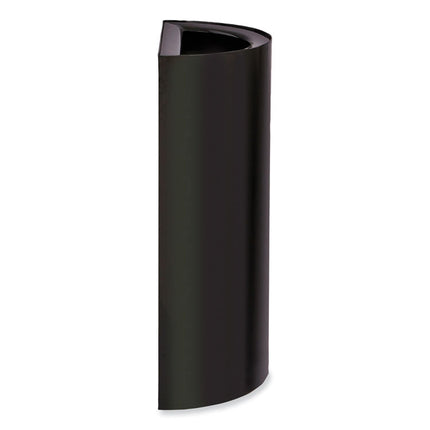 Mixx Recycling Center Half-Round Receptacle, 23 gal, Steel, Black