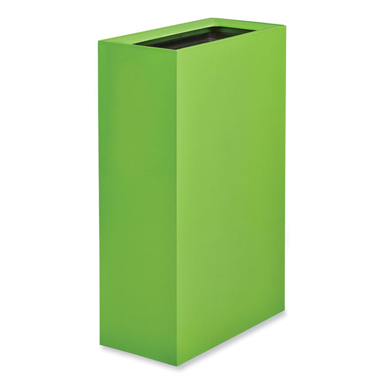 Mixx Recycling Center Rectangular Receptacle, 29 gal, Steel, Green
