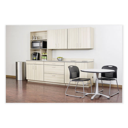Single Recycling Receptacle, 20 gal, Steel, Brushed Aluminum